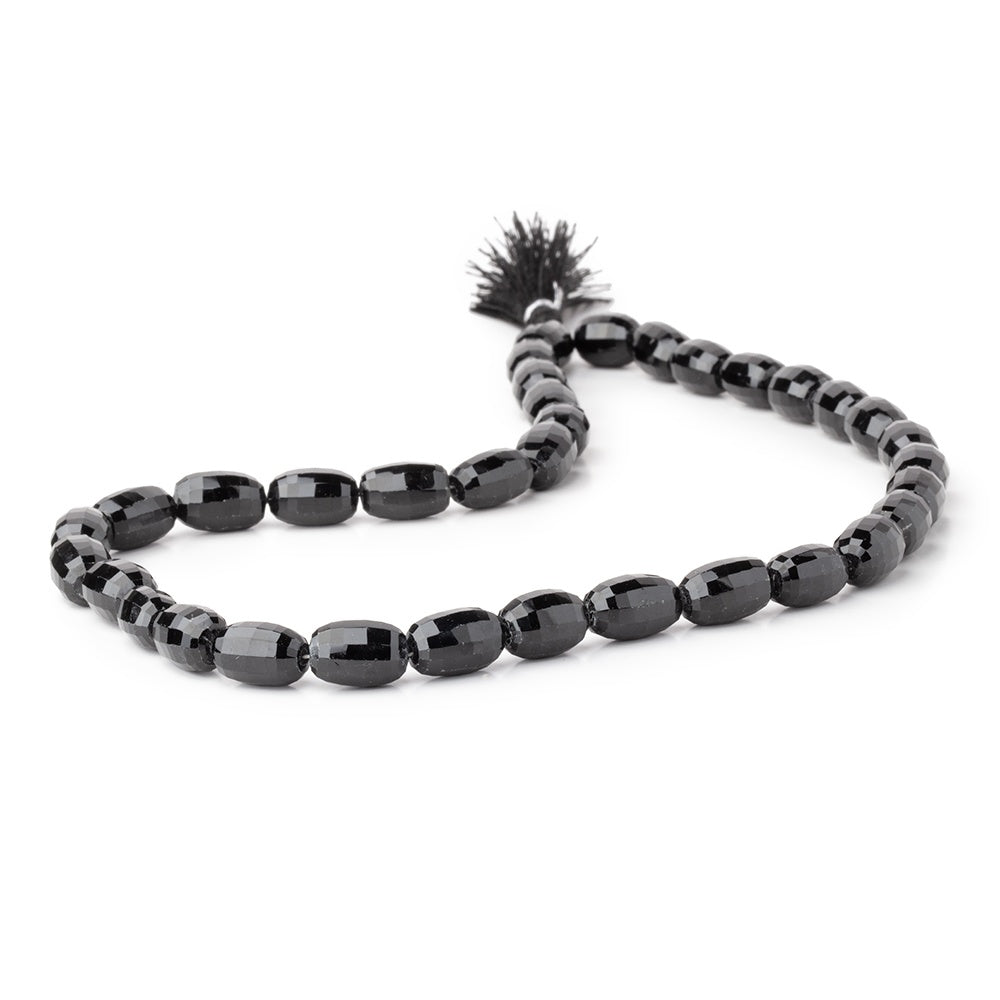 10-13mm Black Spinel Checkerboard Faceted Ovals 16 inch 35 Beads (ONLINE ORDER ONLY)
