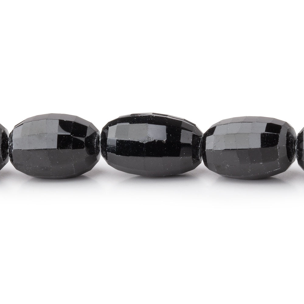 10-13mm Black Spinel Checkerboard Faceted Ovals 16 inch 35 Beads (ONLINE ORDER ONLY)