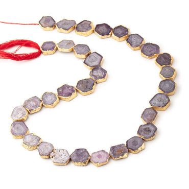 10-13mm Gold Leafed Corundum Slice Beads 14 inch 30 pieces (ONLINE ORDER ONLY)