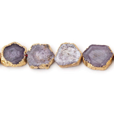 10-13mm Gold Leafed Corundum Slice Beads 14 inch 30 pieces (ONLINE ORDER ONLY)