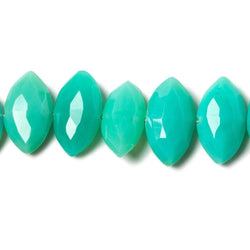 10-13mm Mint Green Chalcedony Side Drilled Faceted Marquise Beads 8 inch 29 pcs (ONLINE ORDER ONLY)