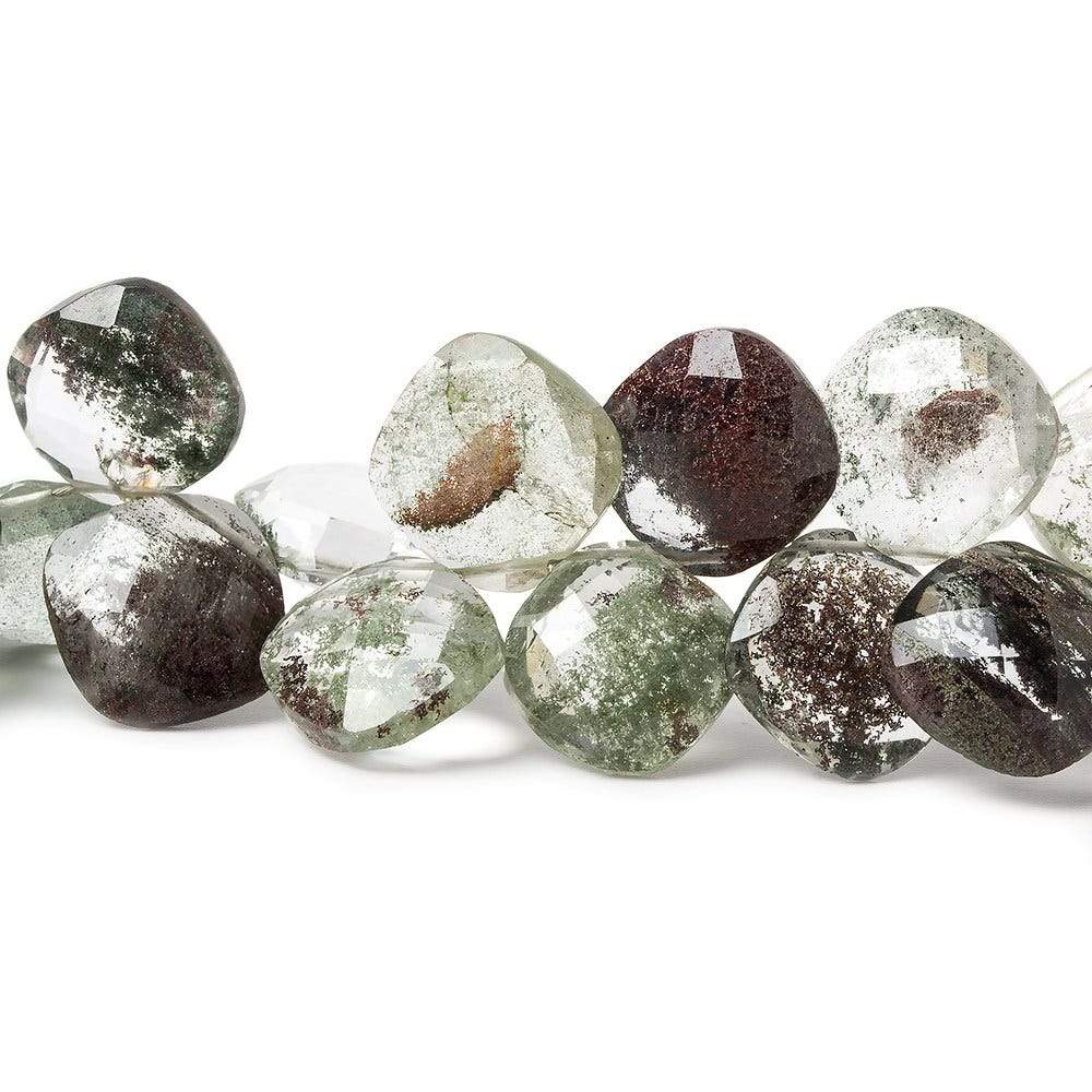 7-10mm Mossy Quartz Beads Corner Drilled Pillow 8 inch 38 pieces (ONLINE ORDER ONLY)