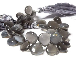 10-13mm Platinum Moonstone plain heart 7.75 inch 38 Beads (ONLINE ORDER ONLY)