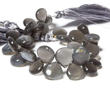 10-13mm Platinum Moonstone plain heart 7.75 inch 38 Beads (ONLINE ORDER ONLY)