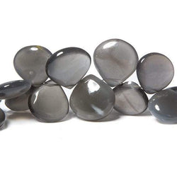 10-13mm Platinum Moonstone plain heart 7.75 inch 38 Beads (ONLINE ORDER ONLY)