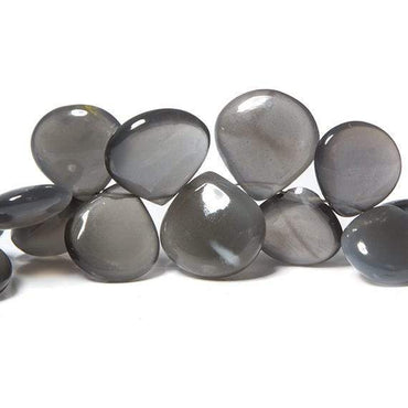 10-13mm Platinum Moonstone plain heart 7.75 inch 38 Beads (ONLINE ORDER ONLY)