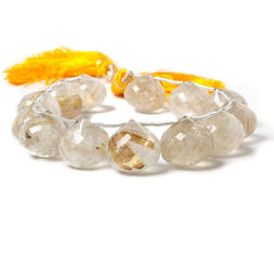 10-13mm Rutilated Quartz Faceted `Candy Kiss` 7 inch 13 pieces (ONLINE ORDER ONLY)