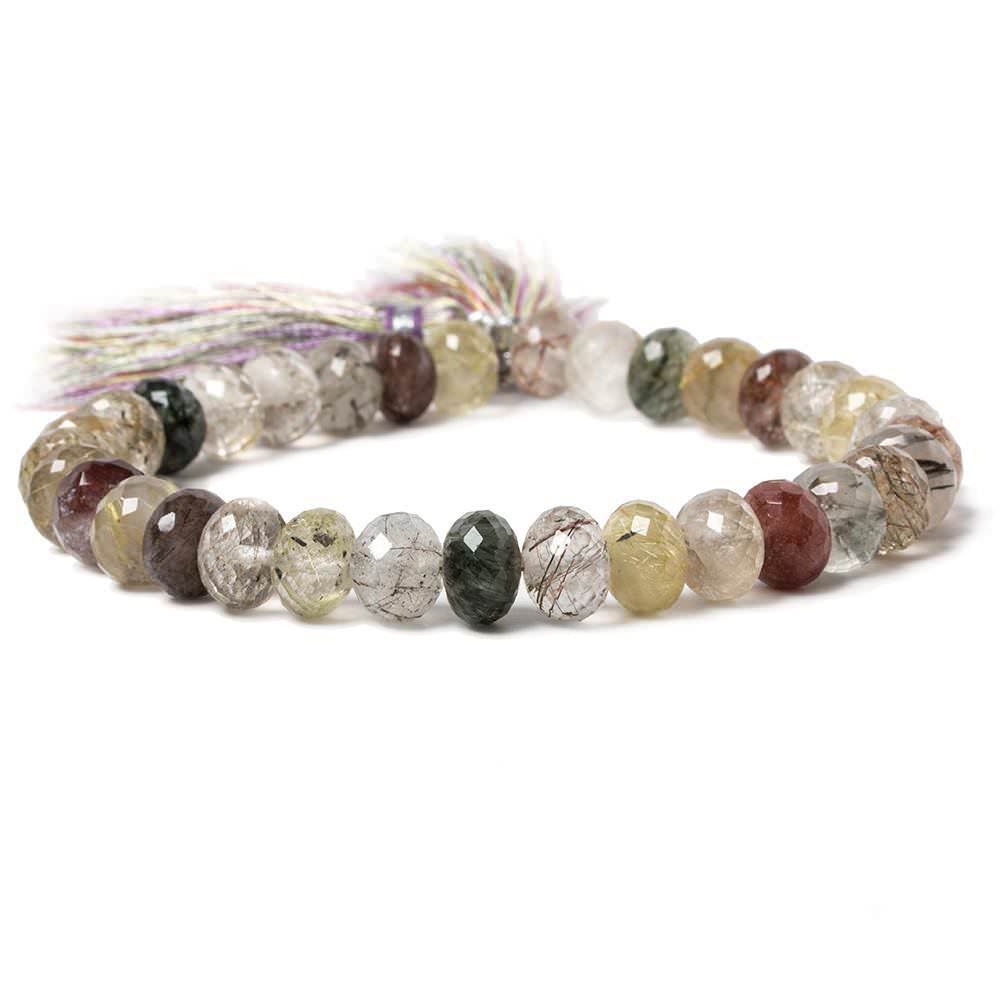 10-13mm Sagenetic Quartz Faceted Rondelle 8 inch 28 pieces (ONLINE ORDER ONLY)