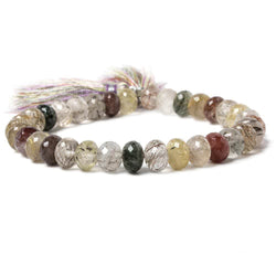 10-13mm Sagenetic Quartz Faceted Rondelle 8 inch 28 pieces (ONLINE ORDER ONLY)