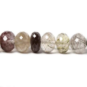 10-13mm Sagenetic Quartz Faceted Rondelle 8 inch 28 pieces (ONLINE ORDER ONLY)