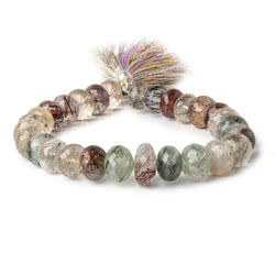 10-13mm Sagenetic Quartz Faceted Rondelle 8 inch 28 pieces (ONLINE ORDER ONLY)