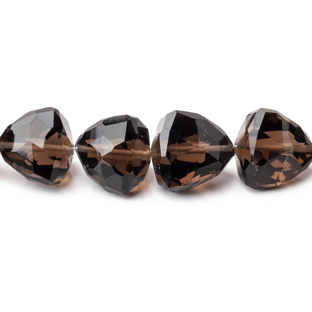 10-13mm Smoky Quartz Faceted Trillion Beads 16 inch 36 pieces (ONLINE ORDER ONLY)