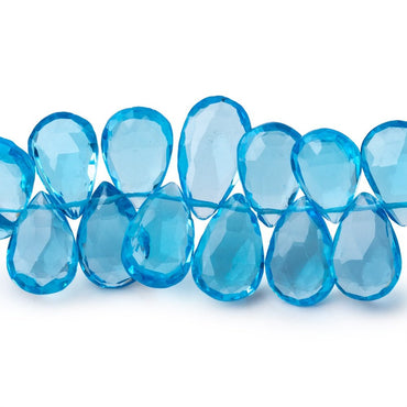 10-13mm Swiss Blue Topaz Faceted Pear Beads 8 inch 54 pieces AAA (ONLINE ORDER ONLY)