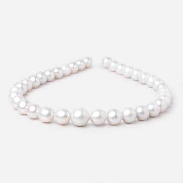 10-13mm White Off Round Freshwater Pearls 16 inch 36 Beads AA (ONLINE ORDER ONLY)