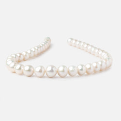 10-13mm White Off Round Freshwater Pearls 16 inch 38 Beads AA (ONLINE ORDER ONLY)