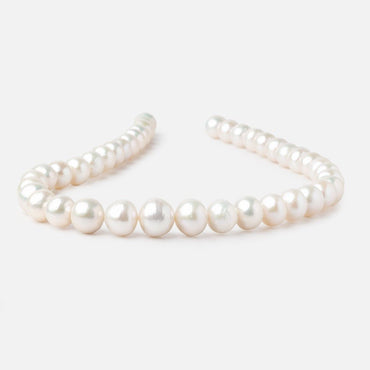 10-13mm White Off Round Freshwater Pearls 16 inch 38 Beads AA (ONLINE ORDER ONLY)
