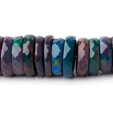 10-14mm Ethiopian Wollo Black Opal Faceted Heishi 16 inch 130 Beads AAA (ONLINE ORDER ONLY)