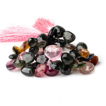 10-14mm Multi Color Tourmaline Beads Heart Briolette 44 pcs (ONLINE ORDER ONLY)