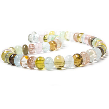 10-14mm Multi Gemstone Plain Rondelle Beads AAA Grade 17 inch 51 pieces (ONLINE ORDER ONLY)