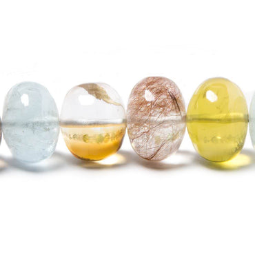 10-14mm Multi Gemstone Plain Rondelle Beads AAA Grade 17 inch 51 pieces (ONLINE ORDER ONLY)