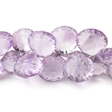 10-14mm Pink Amethyst Concave Faceted heart Beads 8 inch 46 pieces AAA (ONLINE ORDER ONLY)