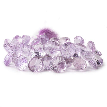10-14mm Pink Amethyst Concave Faceted heart Beads 8 inch 46 pieces AAA (ONLINE ORDER ONLY)