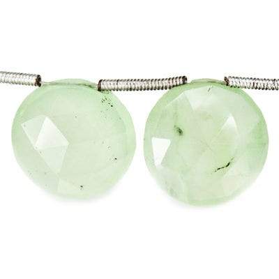 10-14mm Prehnite Beads Top Drilled Faceted Coin 9 inch 15 pieces (ONLINE ORDER ONLY)