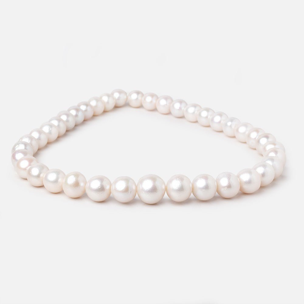 10-14mm White Off Round Freshwater Pearls 16 inch 38 Beads AA (ONLINE ORDER ONLY)