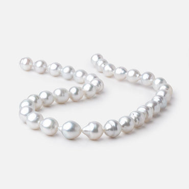 10-14mm White South Sea Saltwater Pearls 16 inch 33 Beads AA (ONLINE ORDER ONLY)