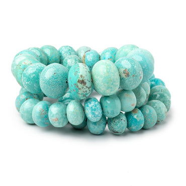 10-15.5mm Mongolian Turquoise Plain Rondelle 18 inch 53 Beads (ONLINE ORDER ONLY)