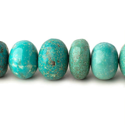 10-15.5mm Turquoise Plain Rondelle Beads 18 inch 58 pieces (ONLINE ORDER ONLY)