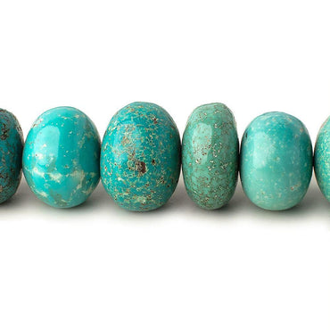 10-15.5mm Turquoise Plain Rondelle Beads 18 inch 58 pieces (ONLINE ORDER ONLY)