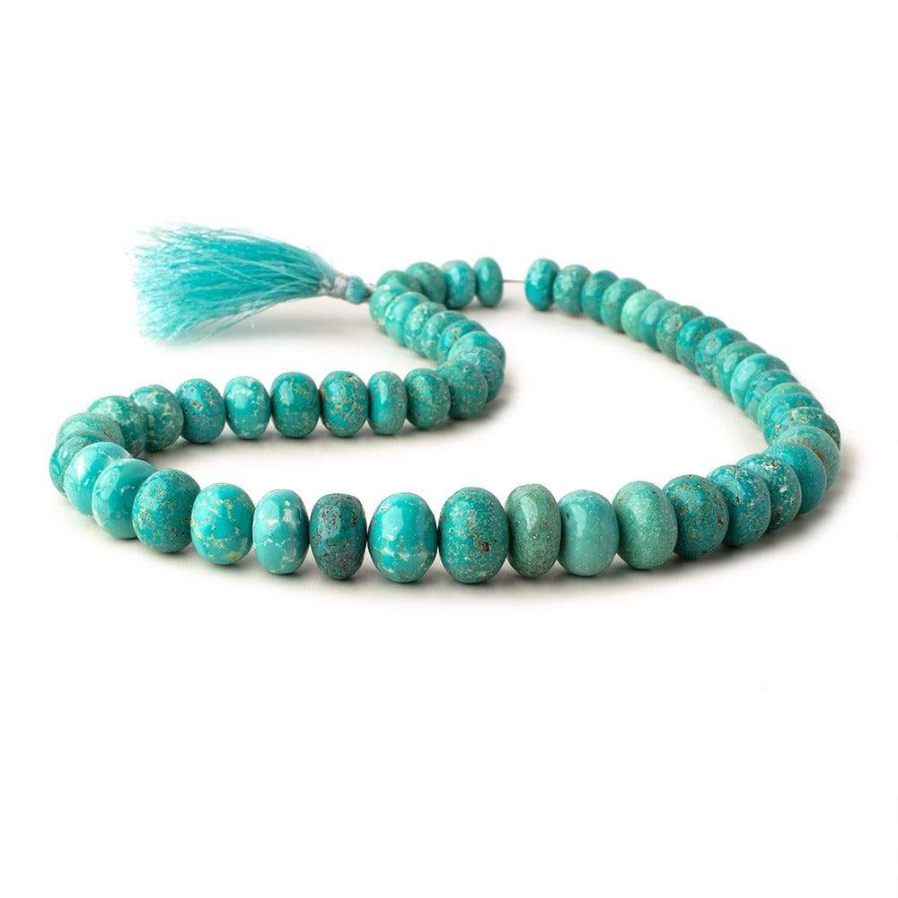 10-15.5mm Turquoise Plain Rondelle Beads 18 inch 58 pieces (ONLINE ORDER ONLY)