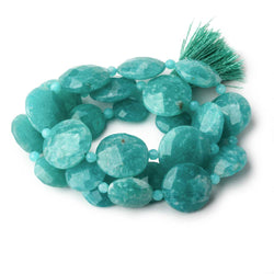 10-15mm Amazonite faceted coin & rondelle beads 16 inch 25 coins 26 rondelles (ONLINE ORDER ONLY)
