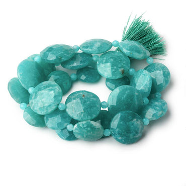 10-15mm Amazonite faceted coin & rondelle beads 16 inch 25 coins 26 rondelles (ONLINE ORDER ONLY)