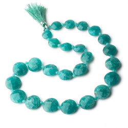 10-15mm Amazonite faceted coin & rondelle beads 16 inch 25 coins 26 rondelles (ONLINE ORDER ONLY)