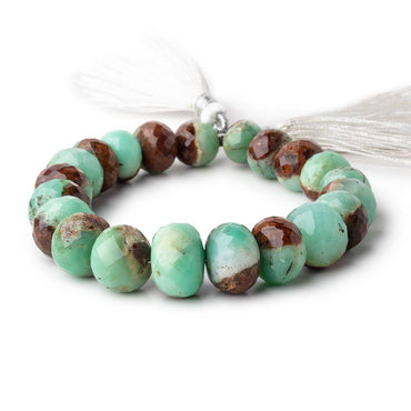 10-15mm Chrysoprase & Matrix Faceted Rondelle Beads 8 inch 21 pieces (ONLINE ORDER ONLY)