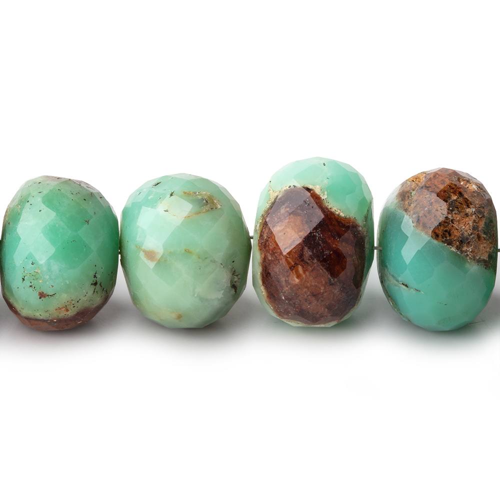 10-15mm Chrysoprase & Matrix Faceted Rondelle Beads 8 inch 21 pieces (ONLINE ORDER ONLY)