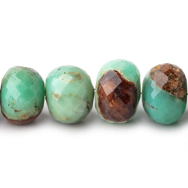10-15mm Chrysoprase & Matrix Faceted Rondelle Beads 8 inch 21 pieces (ONLINE ORDER ONLY)