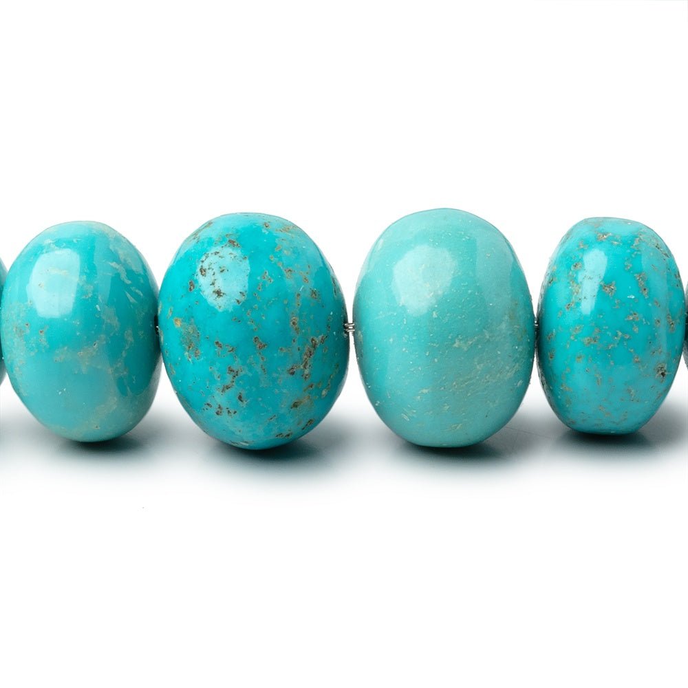 10-15mm Mongolian Turquoise Plain Rondelle 18 inch 55 Beads (ONLINE ORDER ONLY)