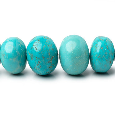 10-15mm Mongolian Turquoise Plain Rondelle 18 inch 55 Beads (ONLINE ORDER ONLY)