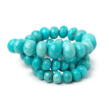 10-15mm Mongolian Turquoise Plain Rondelle 18 inch 55 Beads (ONLINE ORDER ONLY)