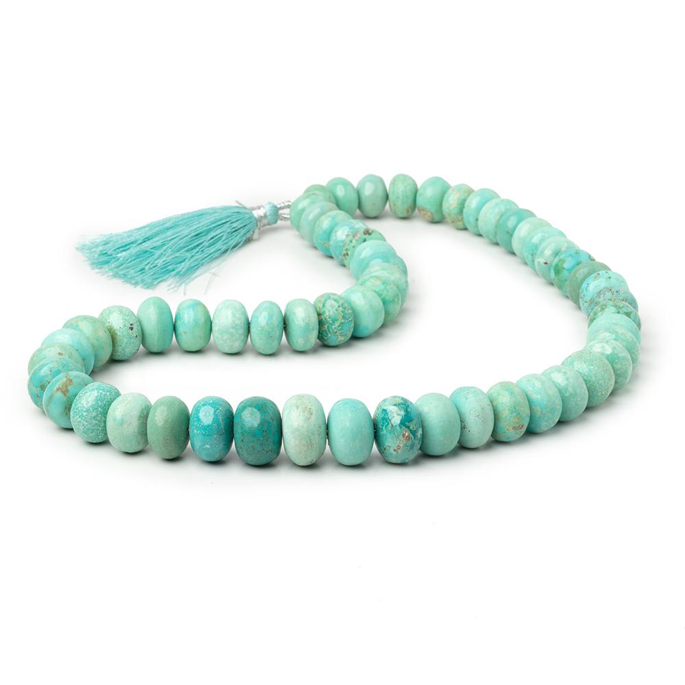 10-15mm Mongolian Turquoise Plain Rondelle Beads 18 inch 55 pieces (ONLINE ORDER ONLY)