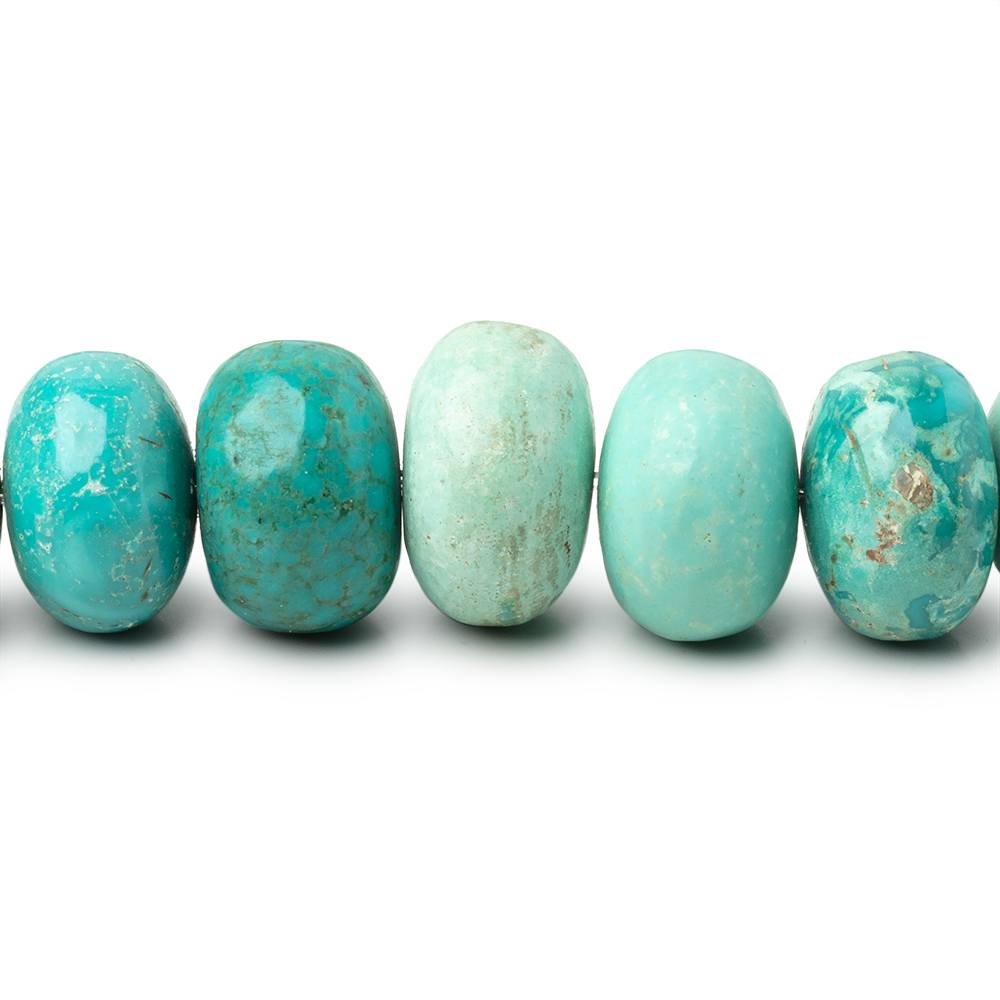 10-15mm Mongolian Turquoise Plain Rondelle Beads 18 inch 55 pieces (ONLINE ORDER ONLY)