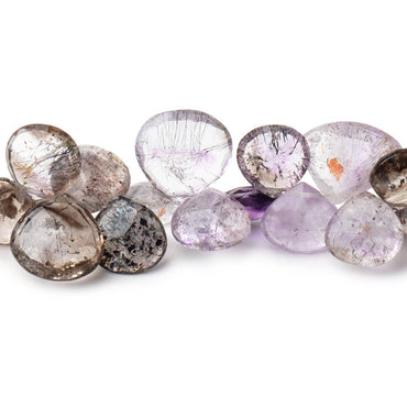 10-15mm Moss Amethyst Faceted Heart Beads 8 inch 42 pieces (ONLINE ORDER ONLY)