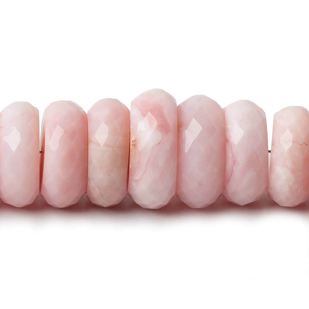 10-15mm Pink Peruvian Opal faceted rondelle beads 17.5 inch 81 Beads AA (ONLINE ORDER ONLY)