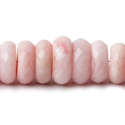 10-15mm Pink Peruvian Opal faceted rondelle beads 17.5 inch 81 Beads AA (ONLINE ORDER ONLY)
