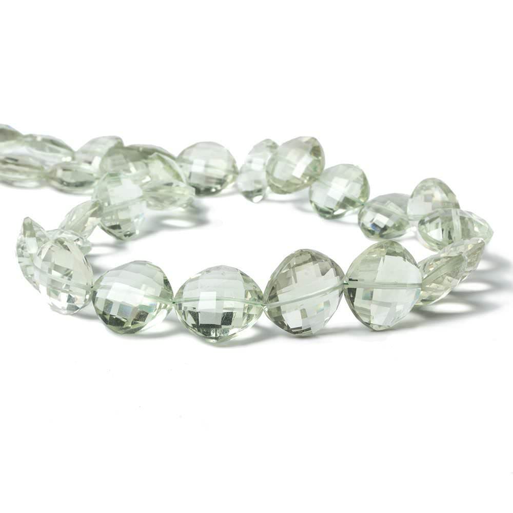 10 -15mm Prasiolite Faceted Pillow Beads 16 inch 32 pieces (ONLINE ORDER ONLY)