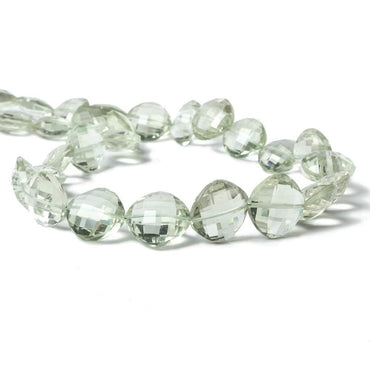 10 -15mm Prasiolite Faceted Pillow Beads 16 inch 32 pieces (ONLINE ORDER ONLY)