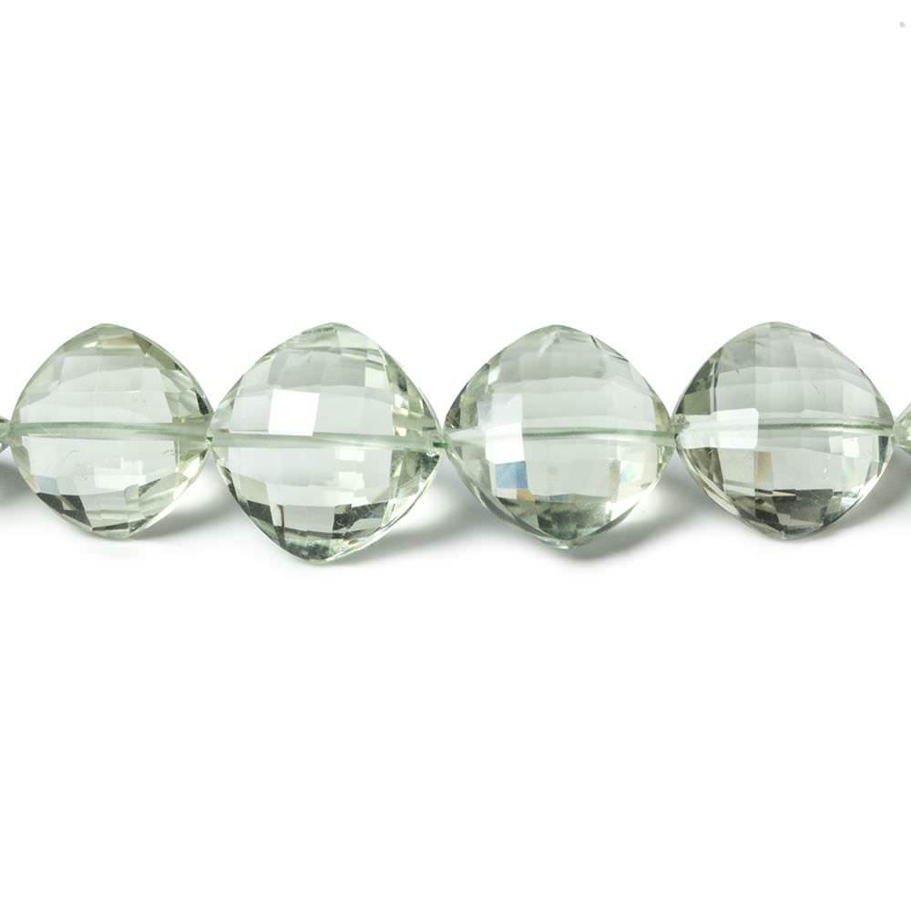 10 -15mm Prasiolite Faceted Pillow Beads 16 inch 32 pieces (ONLINE ORDER ONLY)